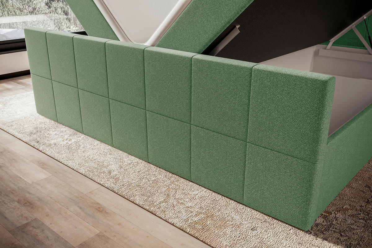 BOXBETT 180/200 cm  in Grün  - Grün, KONVENTIONELL, Kunststoff/Textil (180/200cm) - Boxxx