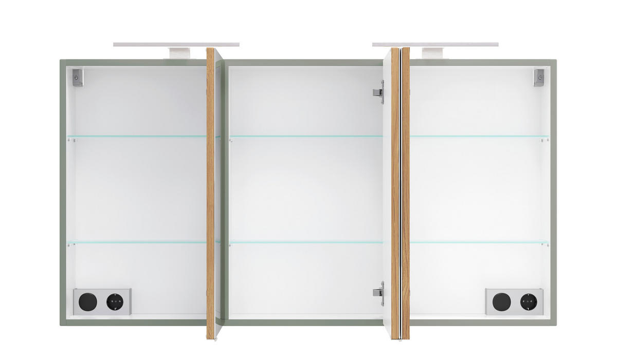 BADEZIMMER  in 120 cm  - Schilfgrün/Wildeiche, Trend, Glas/Holzwerkstoff (120cm) - Held