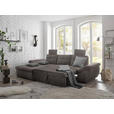ECKSOFA  in Mikrovelours Graubraun  - Graubraun/Schwarz, KONVENTIONELL, Kunststoff/Textil (170/275cm) - Carryhome