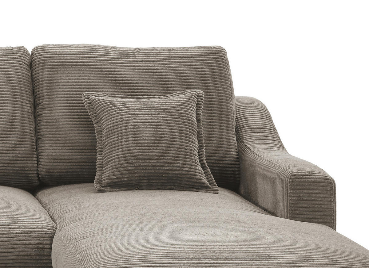 WOHNLANDSCHAFT in Cord Graubraun  - Graubraun/Naturfarben, Konventionell, Holz/Textil (200/301/150cm) - P & B