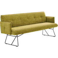 SITZBANK in Textil Gelb, Goldfarben  - Gelb/Goldfarben, Design, Textil/Metall (212/89/70cm) - Pure Home Lifestyle