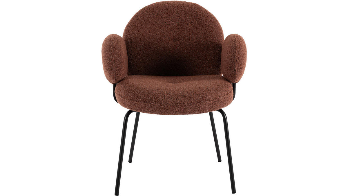 STOL MED ARMSTÖD stål  - mörkgrå/mörkröd, Design, metall/trä (66/85,5/69cm) - Best Price