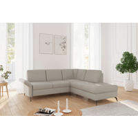 ECKSOFA ROCHELLE E in Flachgewebe Taupe  240/216 cm  - Taupe/Schwarz, KONVENTIONELL, Textil/Metall (240/216cm) - Sit & More