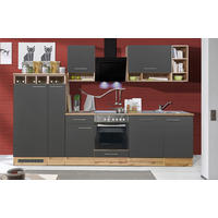 KÜCHENLEERBLOCK 310 cm   in Grau  - Wildeiche/Edelstahlfarben, Basics, Holzwerkstoff/Metall (310cm) - Respekta