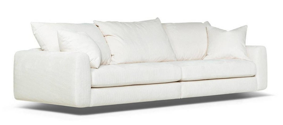 SOFFA i manchester vit  - vit, Klassisk, metall/trä (276/85/110cm) - Novel