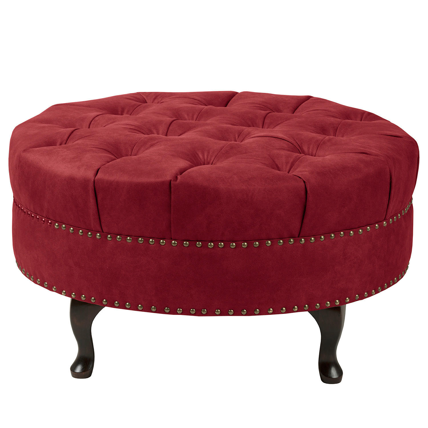 HOCKER Pako Lederlook Rostfarben  - Rostfarben/Braun, Design, Holz/Textil (80/45/80cm) - Livetastic