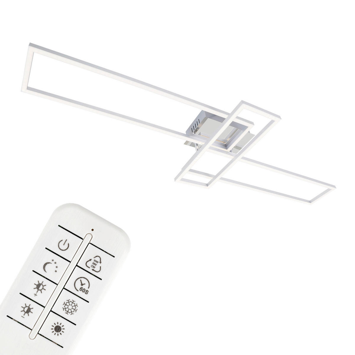 LED-DECKENLEUCHTE 110/35/10 cm   - Chromfarben, Design, Kunststoff/Metall (110/35/10cm)