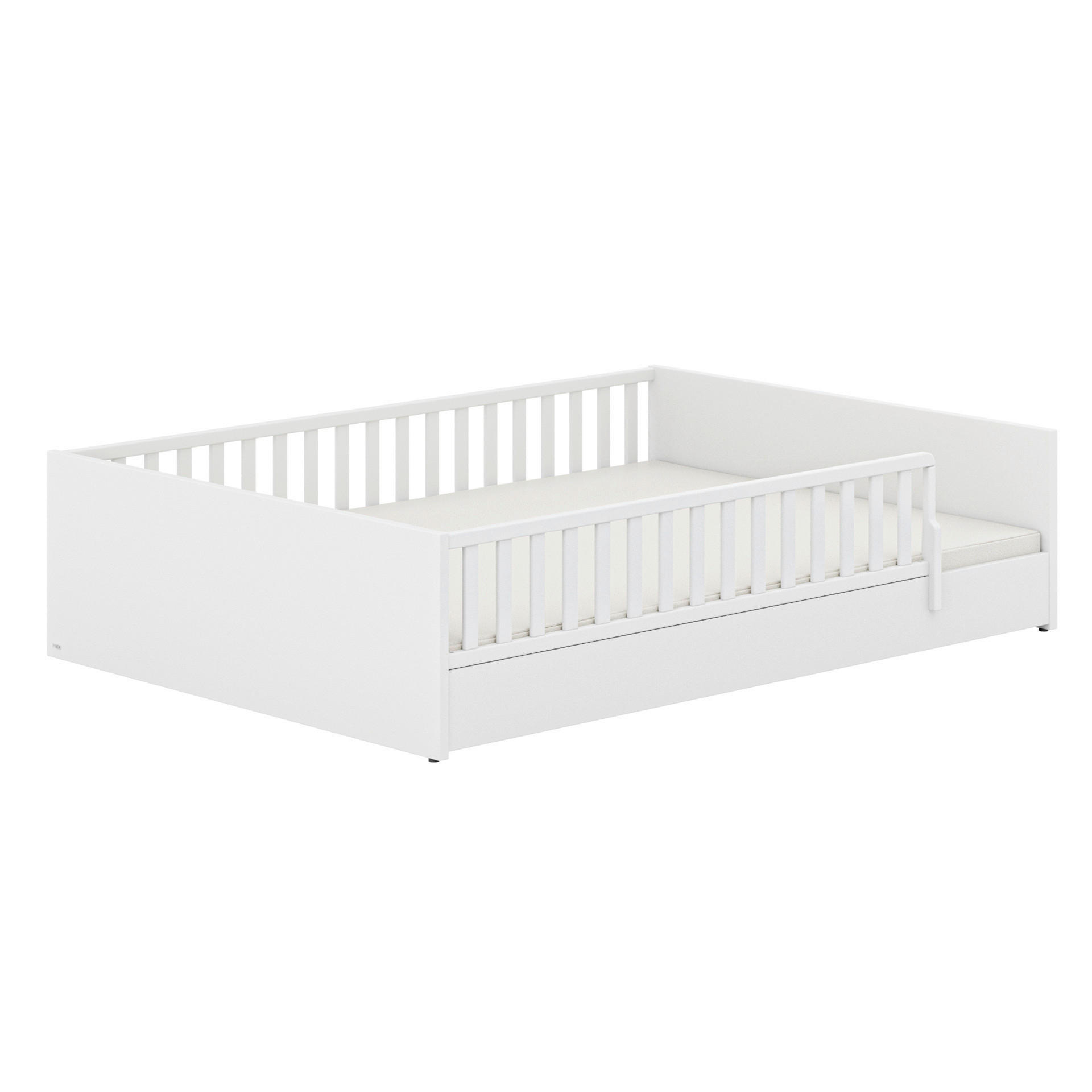 BODENBETT Little Flo, 140/200 cm,  in Weiß  - Schwarz/Weiß, KONVENTIONELL (205,6/147,60/50,8cm) - Paidi