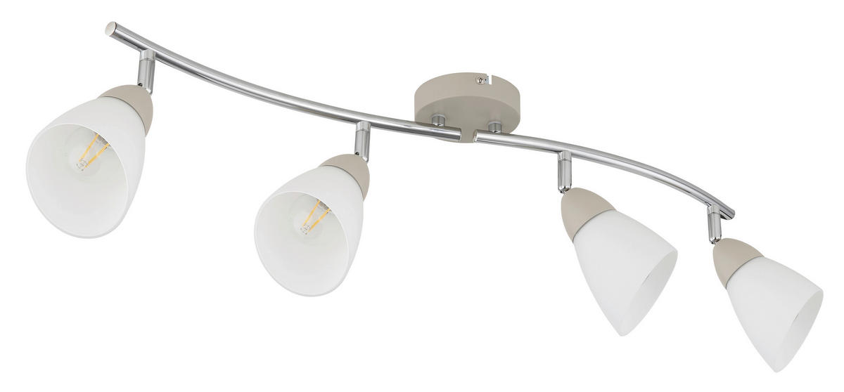 STRAHLER Paula 70/10/21 cm  - Sandfarben/Chromfarben, Design, Glas/Metall (70/10/21cm) - Globo