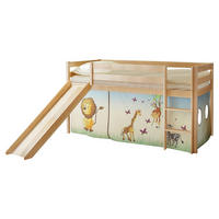 SPIELBETT Absturzsicherung, Leiter, Rutsche, Vorhang 90/200 cm  in Multicolor, Kieferfarben  - Multicolor/Kieferfarben, Natur, Holz (90/200cm) - MID.YOU