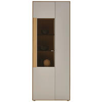VITRINE  in massiv Wildeiche Kaschmir, Wildeiche - Kaschmir/Wildeiche, Design, Glas/Holz (76,9/205,5/37,1cm) - Dieter Knoll