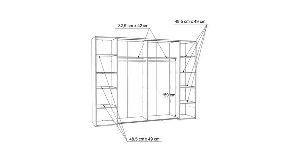 KLEIDERSCHRANK  in Grau, Eiche Artisan  - Eiche Artisan/Grau, KONVENTIONELL, Holzwerkstoff/Kunststoff (270,3/210/61,2cm) - Carryhome