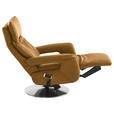 RELAXSESSEL in Leder Cognac  - Edelstahlfarben/Cognac, Design, Leder/Metall (78/112/85cm) - Cantus