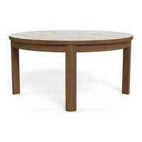 COUCHTISCH in Keramik, Holzwerkstoff 90/90/45 cm  - Beige/Braun, Design, Keramik/Holzwerkstoff (90/90/45cm) - MID.YOU
