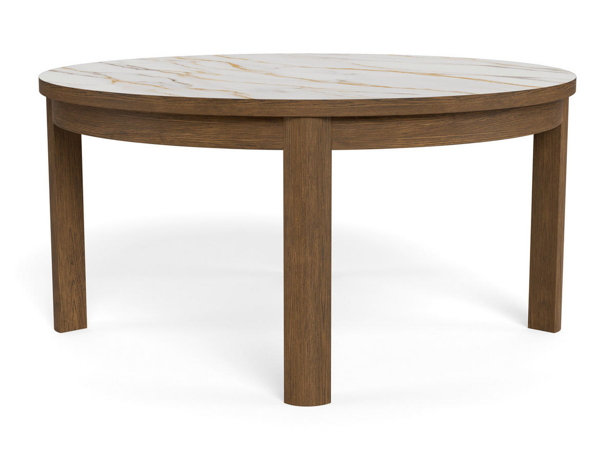 COUCHTISCH in Keramik, Holzwerkstoff 90/90/45 cm  - Beige/Braun, Design, Keramik/Holzwerkstoff (90/90/45cm) - MID.YOU