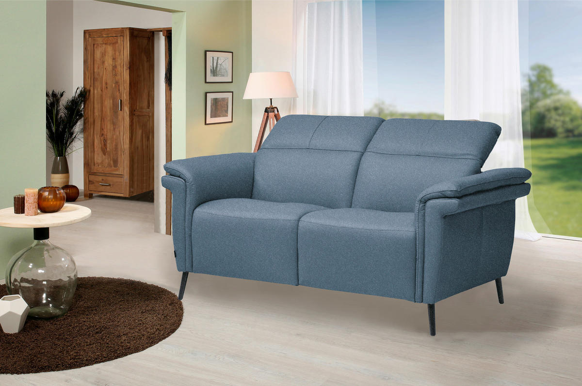 2-SED,  temno modra tekstil  - črna/temno modra, Design, kovina/tekstil (162/79/104cm) - Emilio Belluti