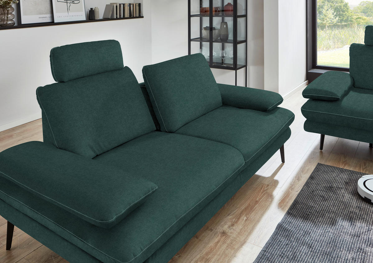 3-SITZER-SOFA in Velours Opal  - Beige/Opal, Design, Textil/Metall (222/89/104cm) - Dieter Knoll