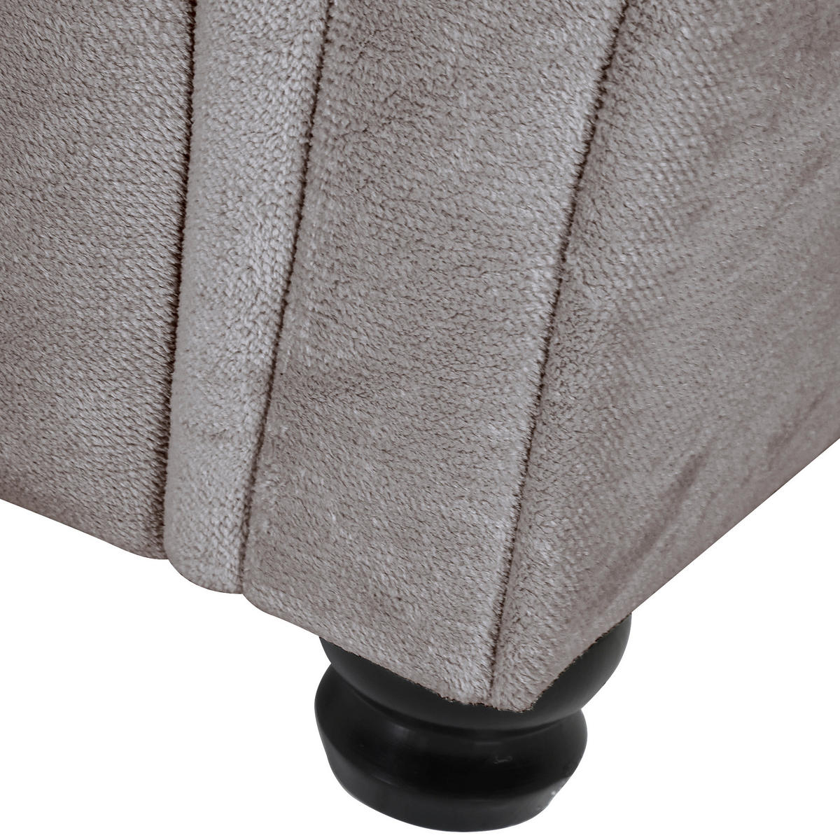 ECKSOFA Grau Plüsch  - Dunkelbraun/Grau, KONVENTIONELL, Holz/Textil (190/288cm) - Carryhome