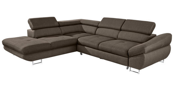 ECKSOFA  in Webstoff Braun  235/280 cm  - Braun, Design, Textil/Metall (235/280cm) - Hom`in