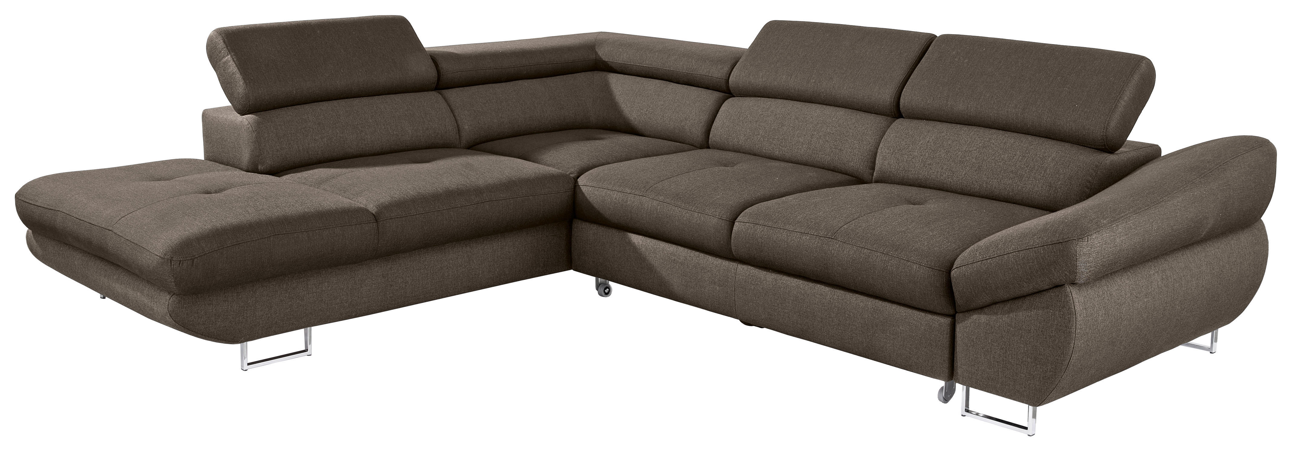 ECKSOFA Braun Webstoff  - Braun, Design, Textil/Metall (235/280cm) - Hom`in