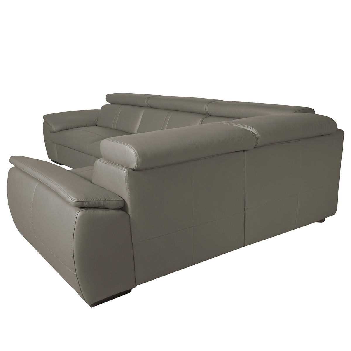 ECKSOFA  in Echtleder Schlammfarben  265/193 cm  - Wengefarben/Schlammfarben, Design, Leder/Holz (265/193cm) - Livetastic