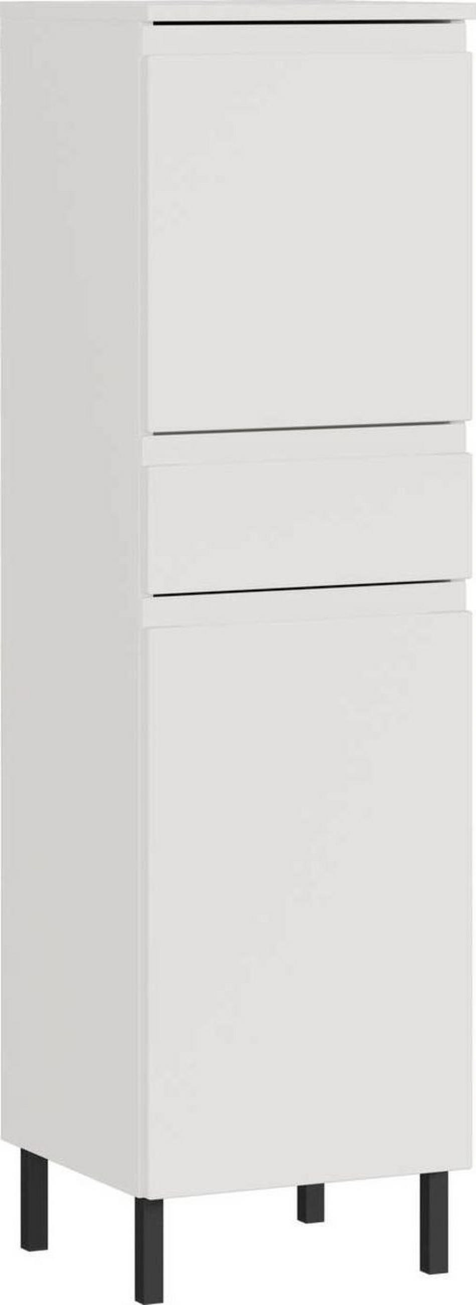 HOCHSCHRANK 34/190/34 cm  - Kaschmir/Schwarz, MODERN, Holzwerkstoff/Metall (34/190/34cm) - Germania