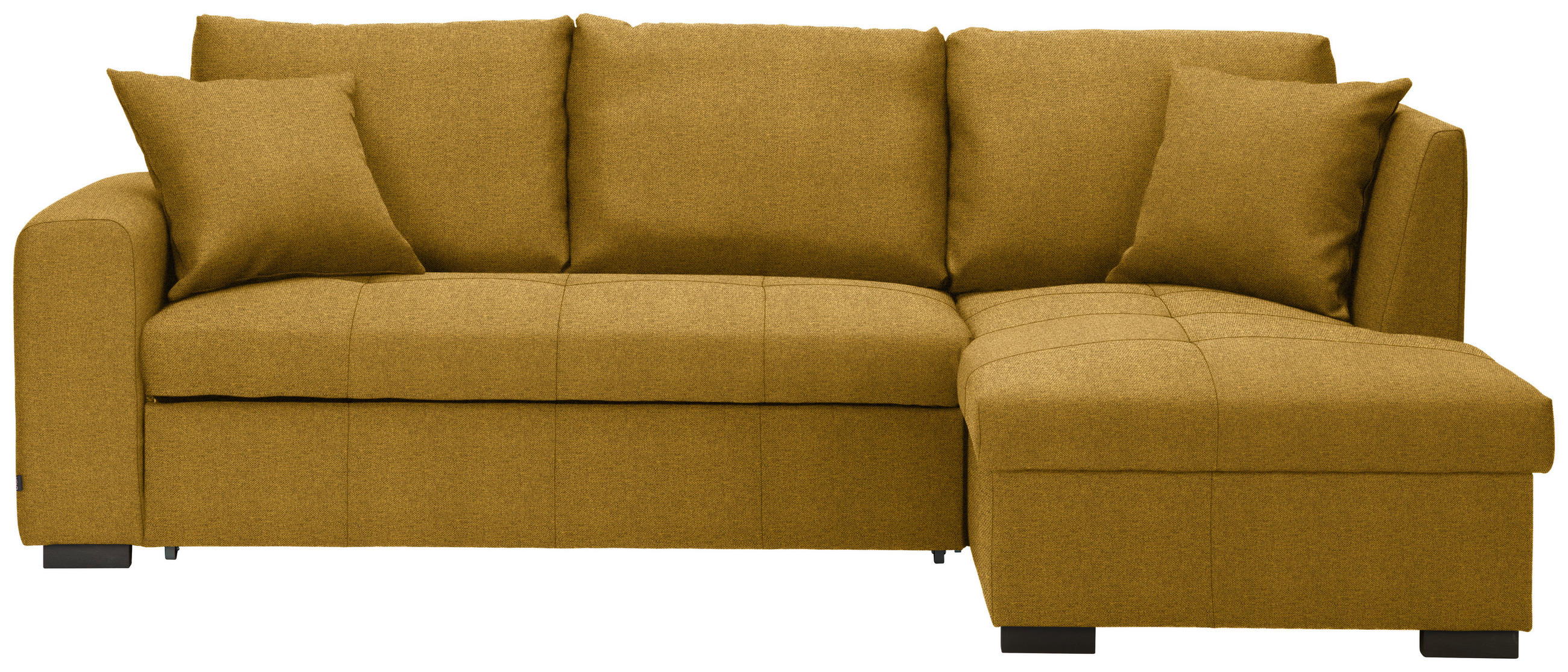 ECKSOFA inkl.Funktionen Dunkelgelb Webstoff  - Dunkelgelb/Schwarz, Design, Kunststoff/Textil (238/158cm) - Xora