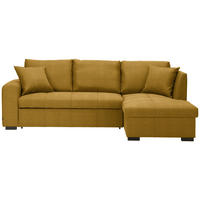 ECKSOFA in Webstoff Dunkelgelb  - Dunkelgelb/Schwarz, Design, Kunststoff/Textil (238/158cm) - Livetastic