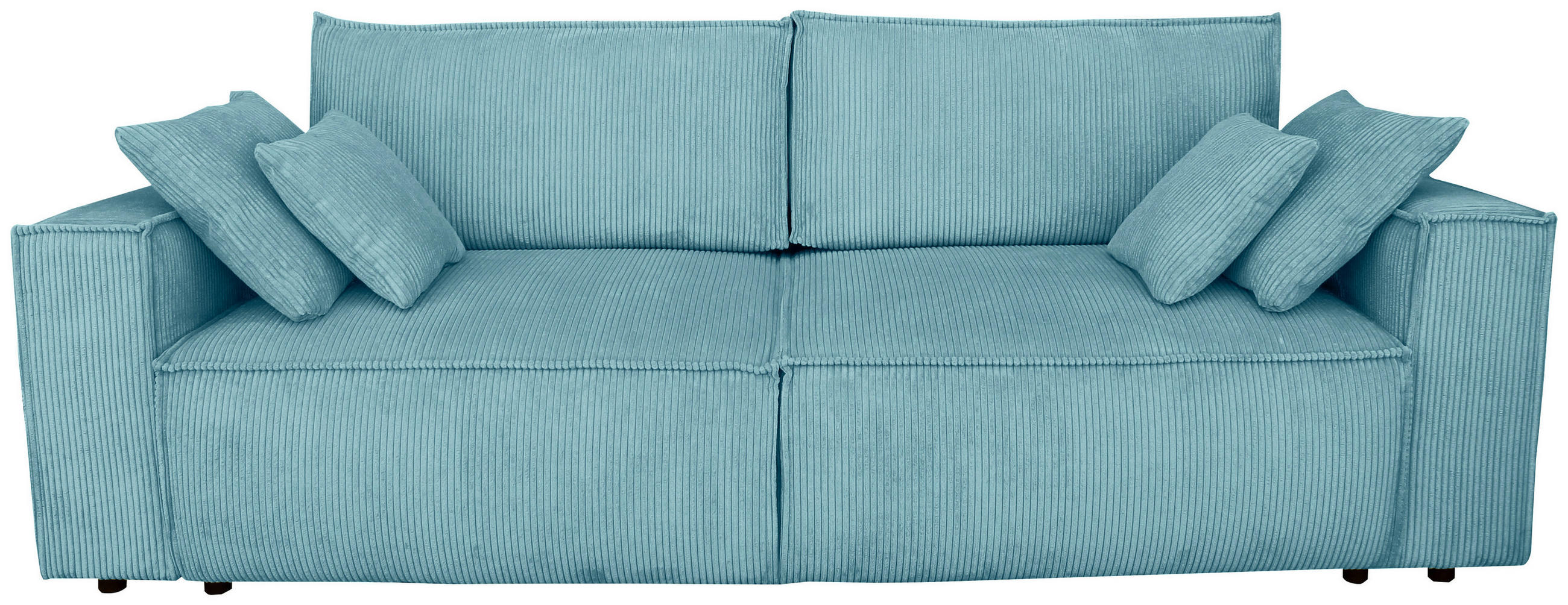 SCHLAFSOFA Cord Türkis  - Türkis/Schwarz, KONVENTIONELL, Kunststoff/Textil (240/89/100cm) - Carryhome