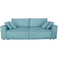 SCHLAFSOFA  mit Liegefunktion, Schlafen auf Sitzhöhe, Rücken echt Cord Türkis  - Türkis/Schwarz, KONVENTIONELL, Kunststoff/Textil (240/89/100cm) - Carryhome