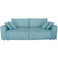 SCHLAFSOFA Cord Türkis  - Türkis/Schwarz, KONVENTIONELL, Kunststoff/Textil (240/89/100cm) - Carryhome