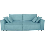 SCHLAFSOFA Cord Türkis  - Türkis/Schwarz, KONVENTIONELL, Kunststoff/Textil (240/89/100cm) - Carryhome