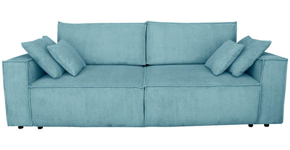 SCHLAFSOFA Cord Türkis - Türkis/Schwarz, KONVENTIONELL, Kunststoff/Textil (240/89/100cm) - Carryhome