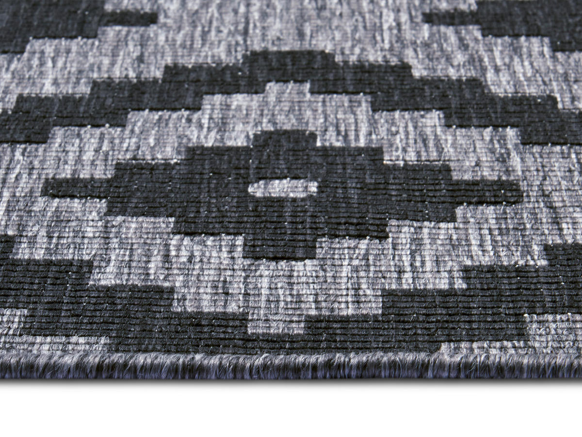 OUTDOORTEPPICH 120/170 cm Twin Grau, Schwarz  - Schwarz/Grau, Basics, Kunststoff (120/170cm)