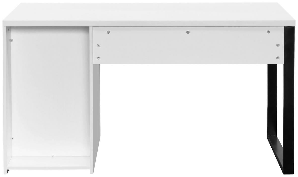 ÍRÓASZTAL  - fekete/fehér, Modern, faalapú anyag/fém (140/59/76cm) - Livetastic