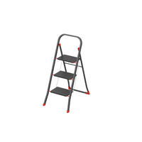 KLAPPTRITTLEITER - Schwarz, Basics, Metall (45,5/68,5/105,7cm)