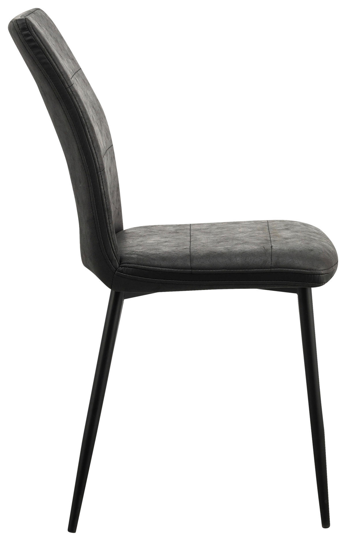 STUHL Lederlook, Mikrofaser Schwarz  - Schwarz, Design, Textil/Metall (45/87/60cm) - Ti'me