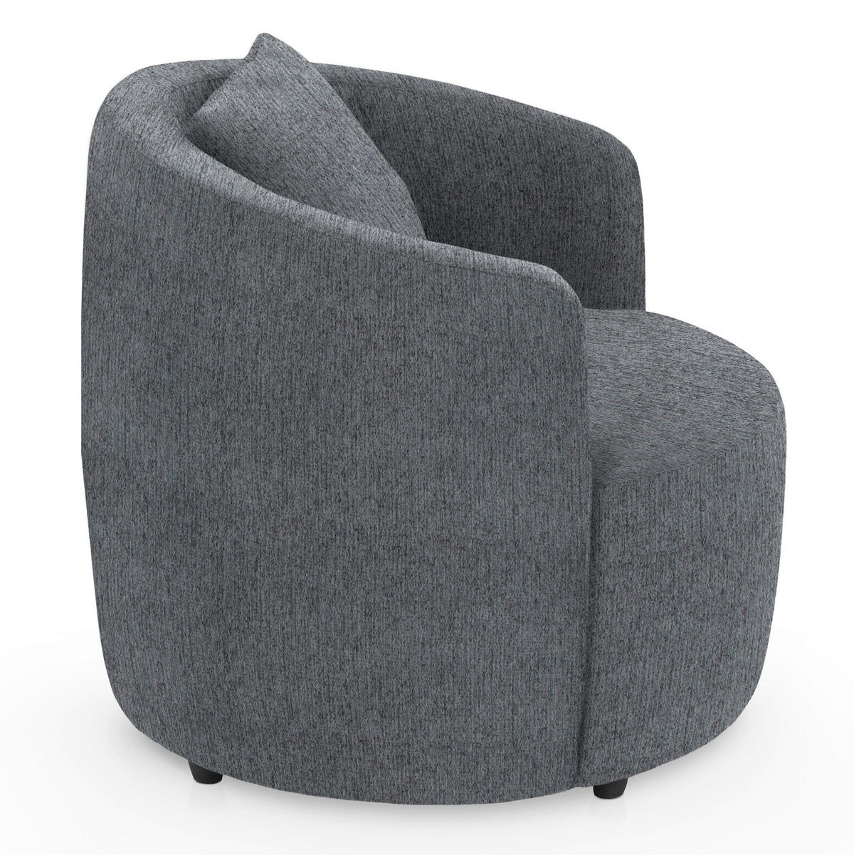 COCKTAILSESSEL in Chenille Hellgrau  - Hellgrau/Schwarz, Design, Kunststoff/Textil (81/74/81cm) - Livetastic