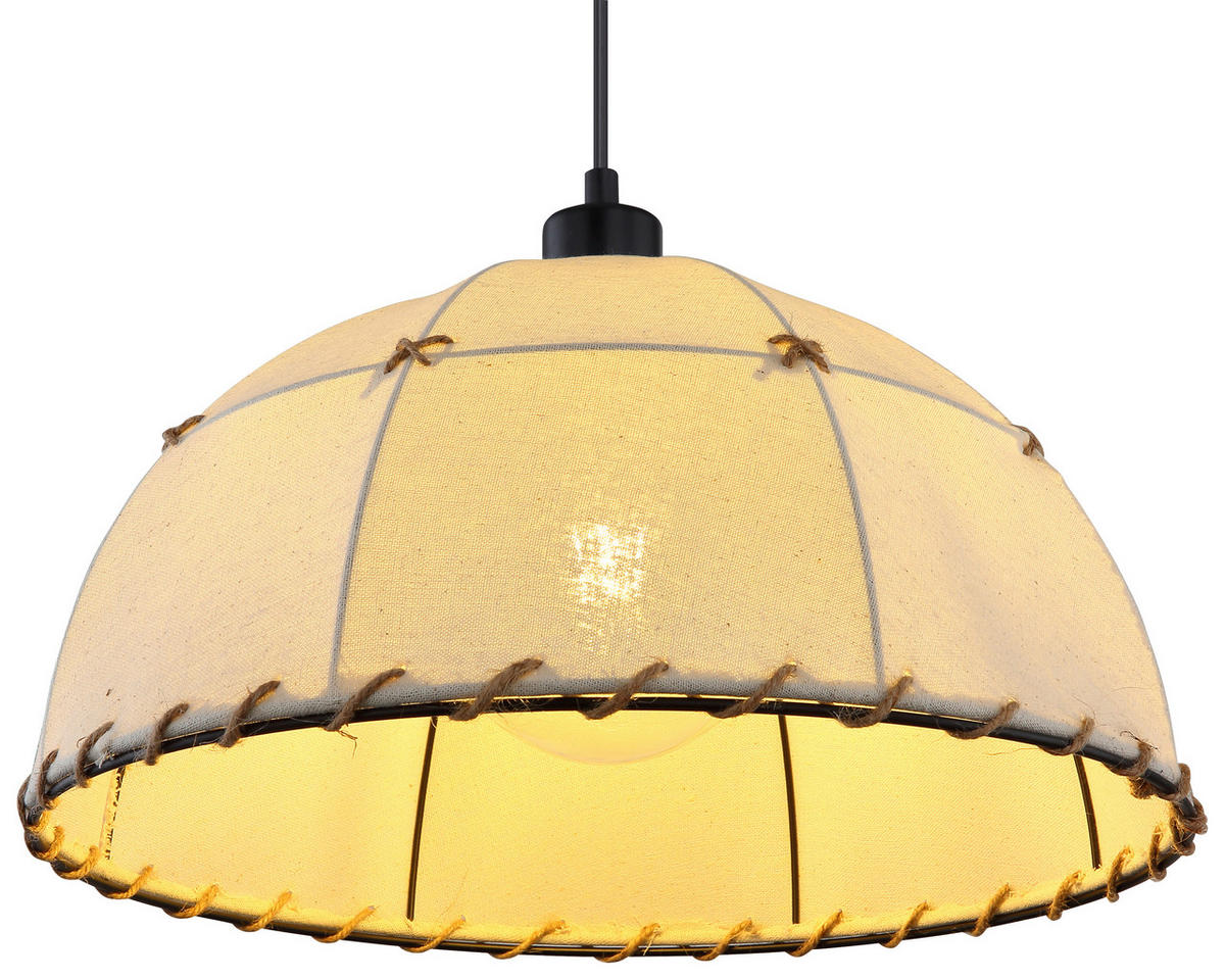 HÄNGELEUCHTE 40/120 cm    - Beige/Schwarz, Natur, Naturmaterialien/Textil (40/120cm) - Globo