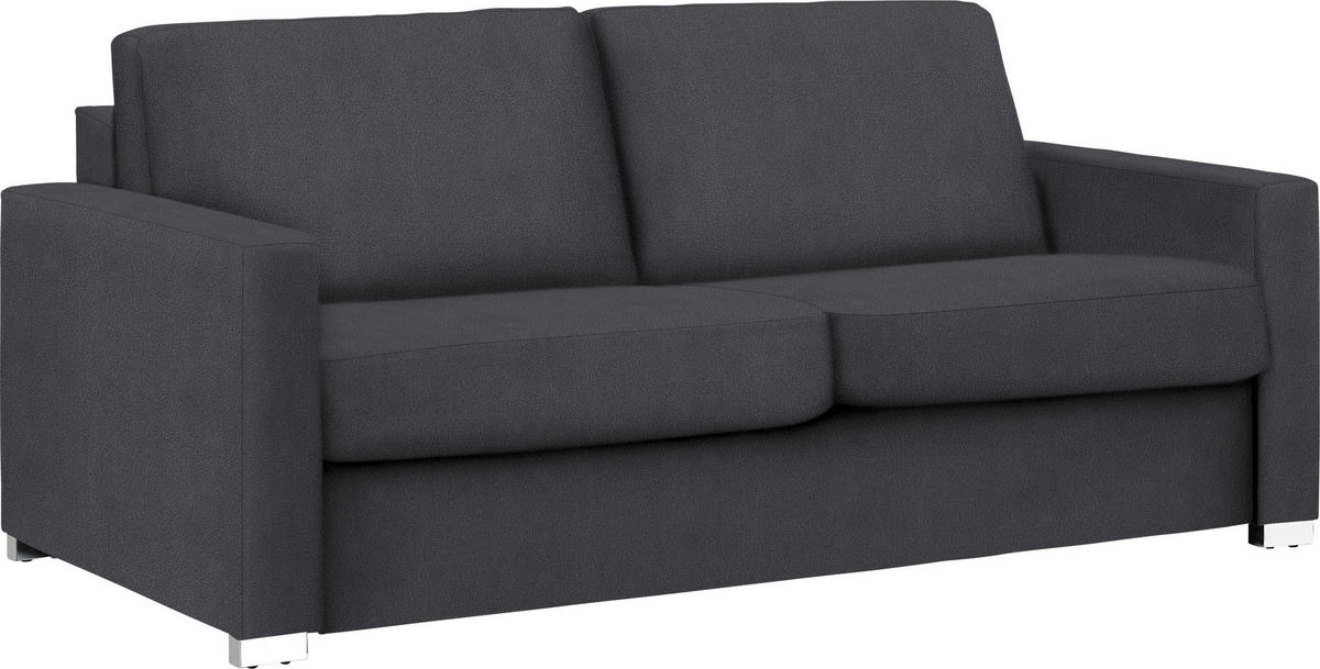 SCHLAFSOFA in Textil Dunkelgrau  - Chromfarben/Dunkelgrau, Konventionell, Textil/Metall (188/86/97cm) - Novel