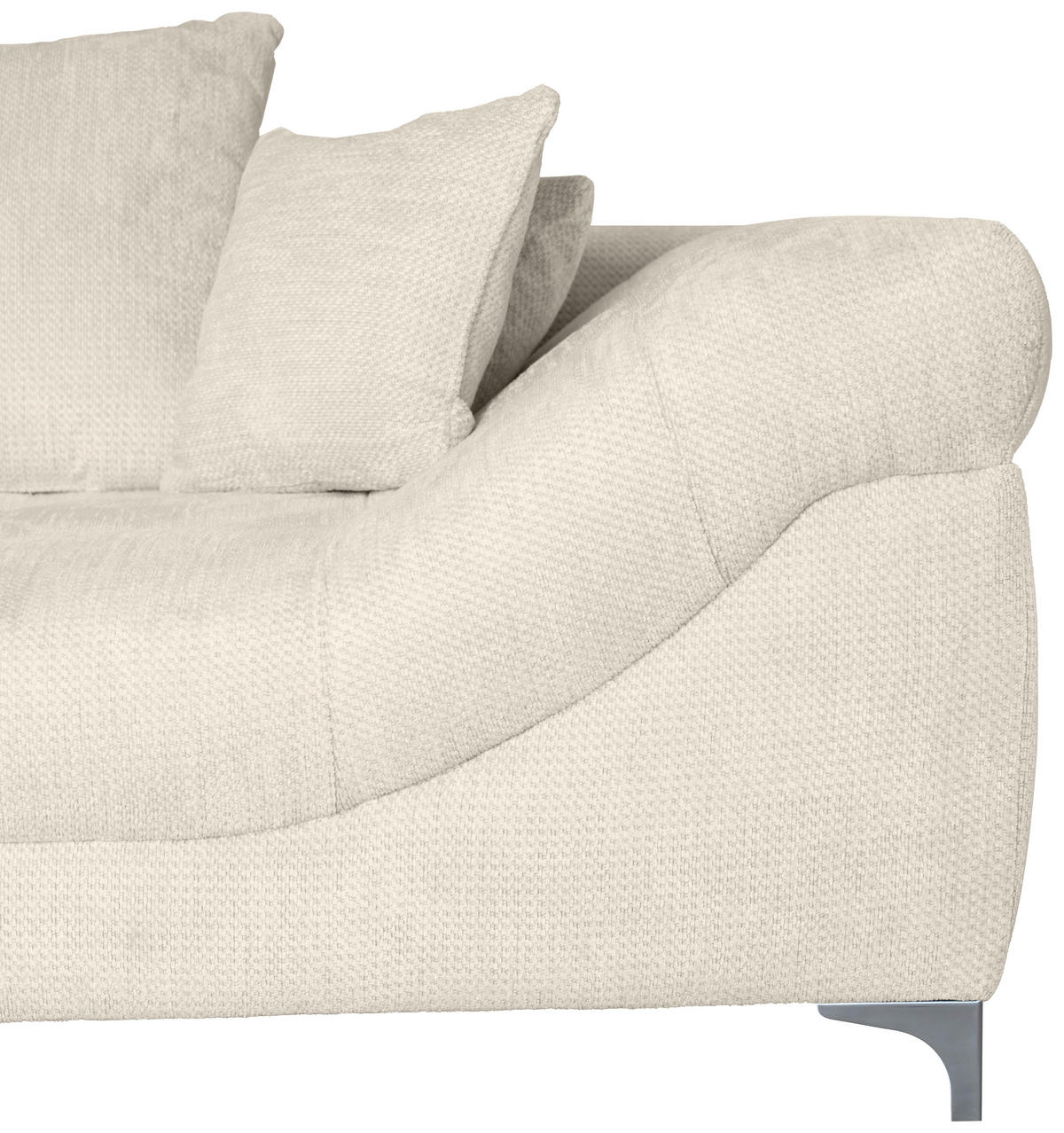 ECKSOFA Greige Chenille  - Chromfarben/Greige, KONVENTIONELL, Textil/Metall (227/329cm) - Carryhome