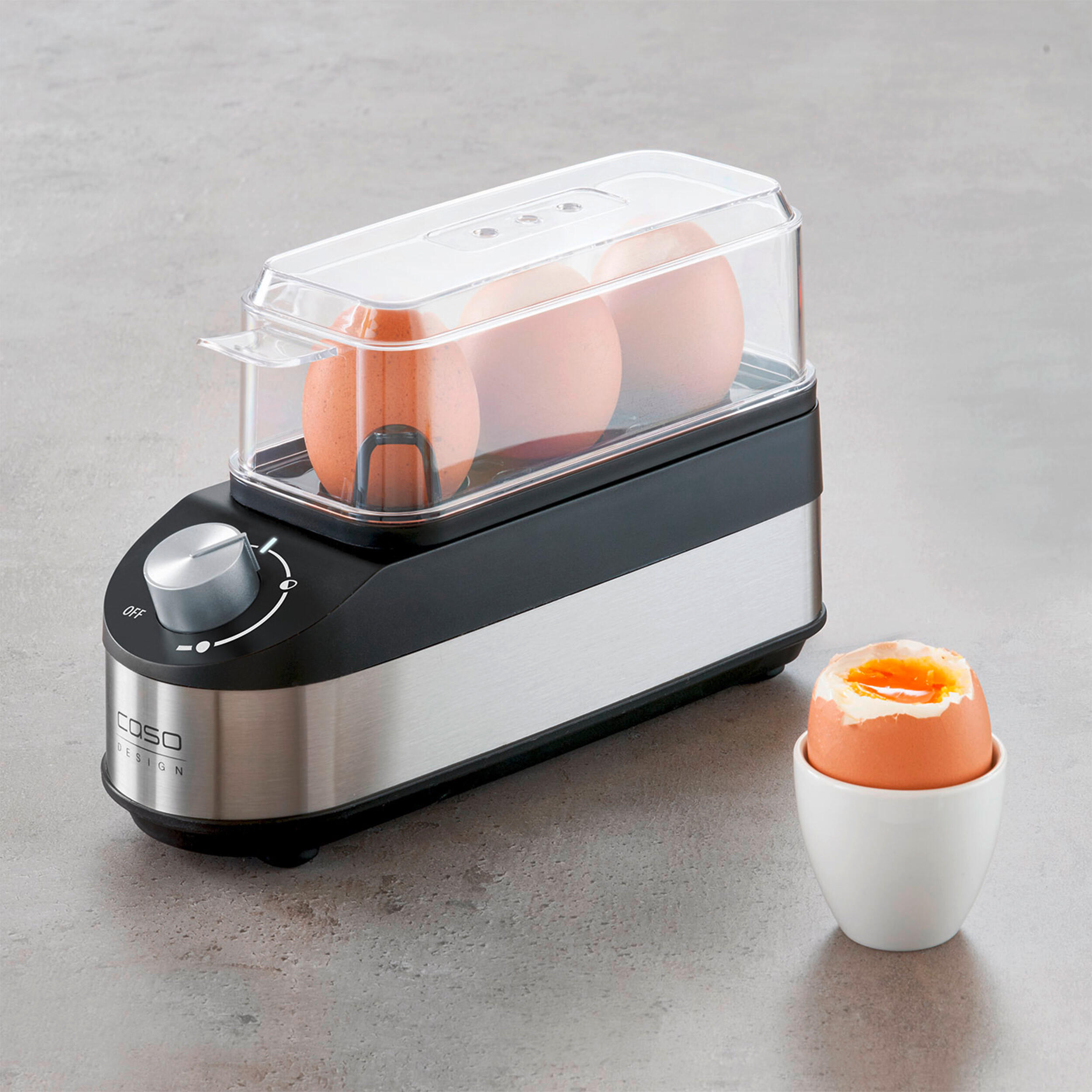 EIERKOCHER  - Edelstahlfarben/Transparent, Basics (7,5/13,5/21,5cm) - CASO Design