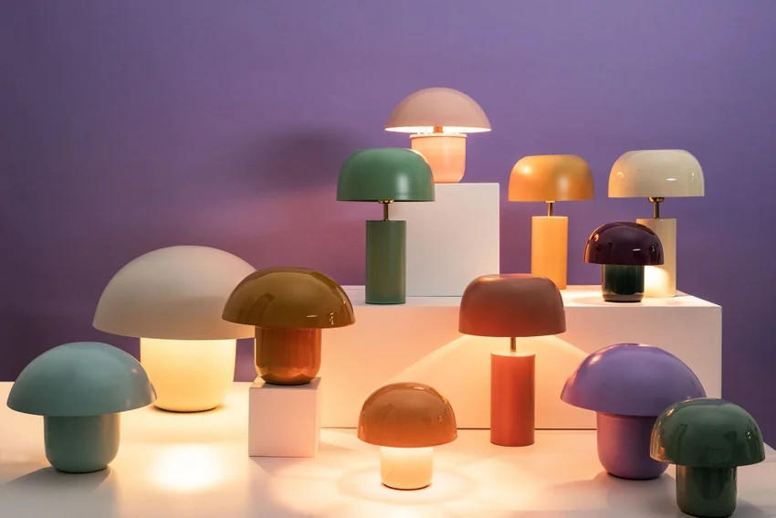 TISCHLEUCHTE Mushroom 29/27/29 cm   - Lila, MODERN, Metall (29/27/29cm) - Kare-Design