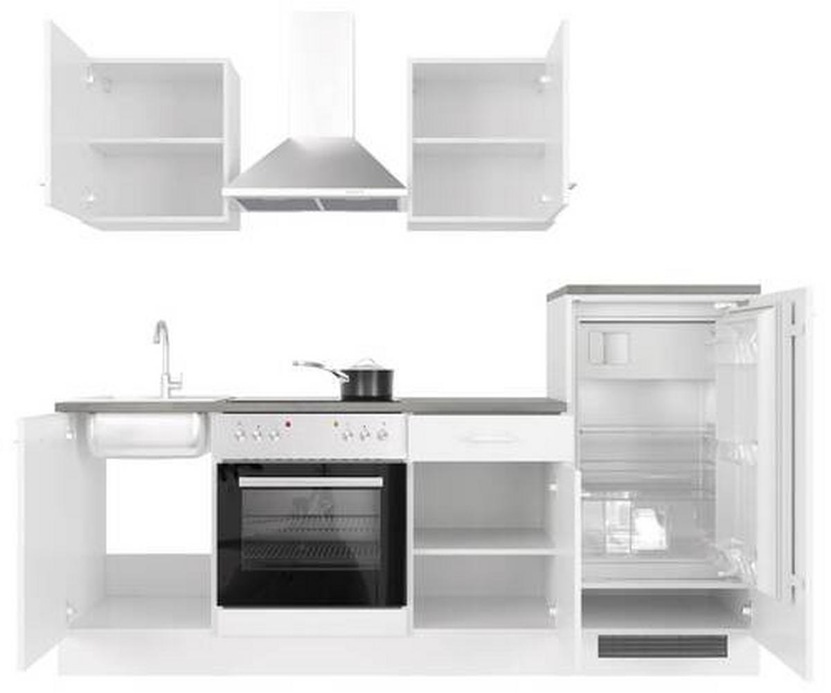 KUCHYNSKÁ LINKA LUCCA 220 - sivohnedá/biela, Modern, kompozitné drevo/plast (220,5cm) - FlexWell