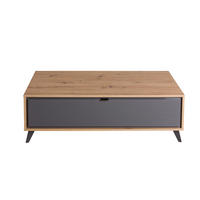 KLUBSKA MIZA, 126/41,2/60 cm  - Moderno, kovina/leseni material (126/41,2/60cm) - Carryhome