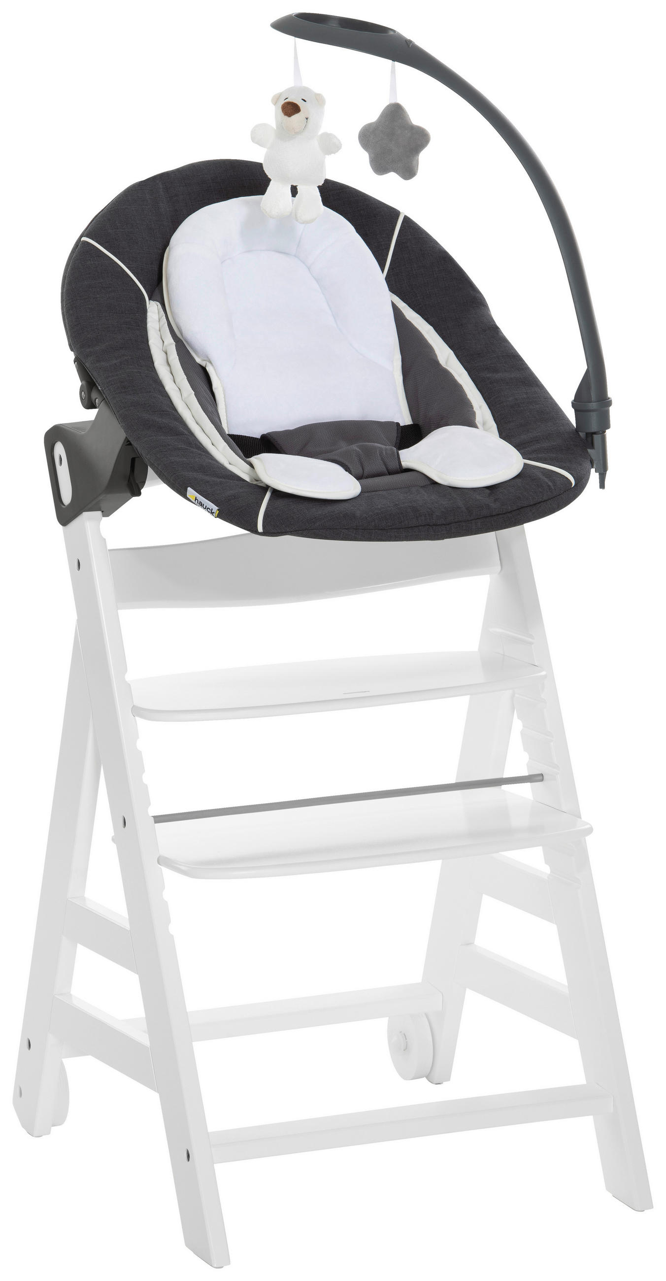 Hauck Hochstuhl Beta + Bouncer Grau, Weiß 58x48x83 cm