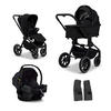 KINDERWAGENSET  Resea+ Set  Onyx  - Schwarz, Basics, Textil (98,5/58/122cm) - Moon