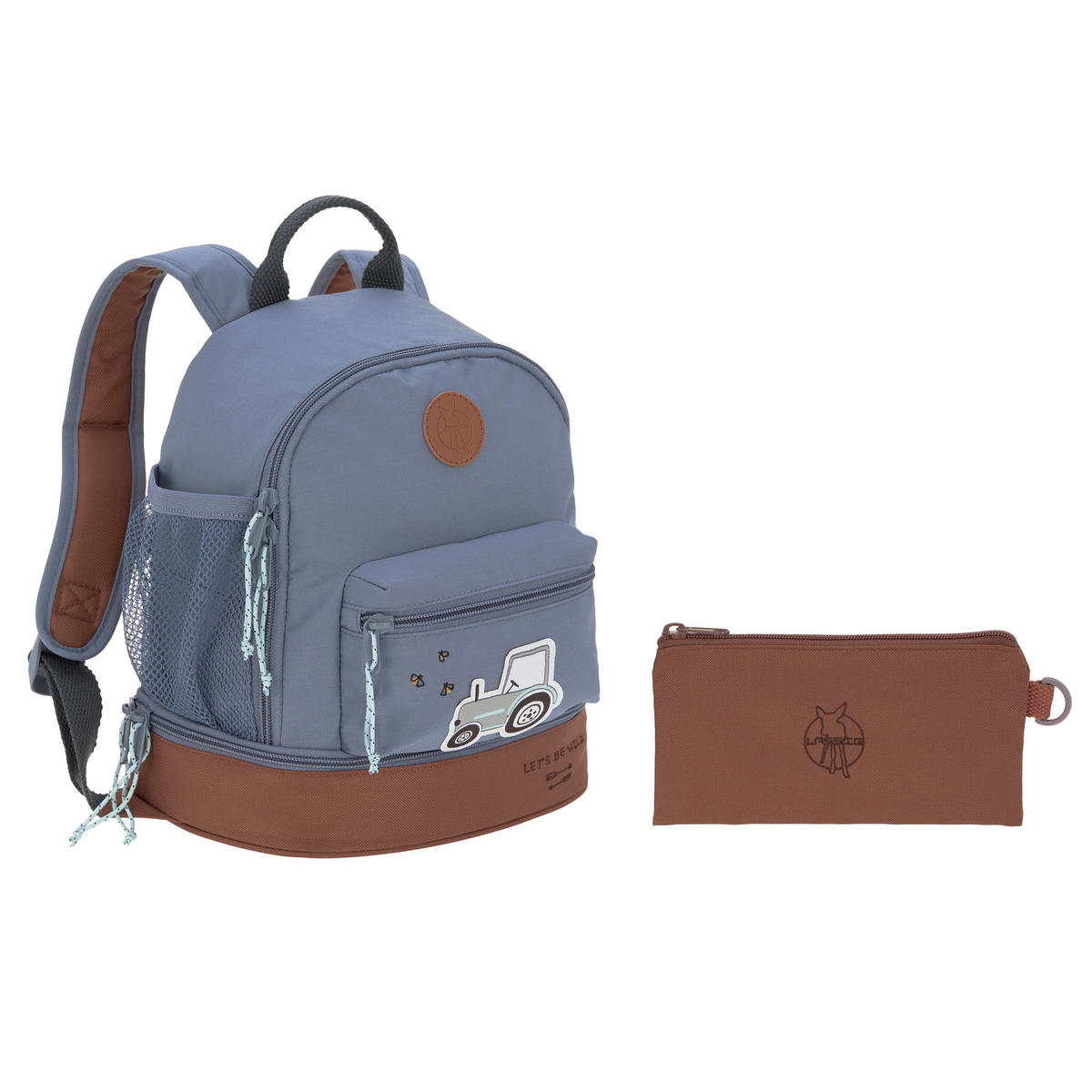 KINDERRUCKSACK Adventure Mini  - Blau/Braun, Basics, Textil (24,5/15,5/27cm) - Lässig