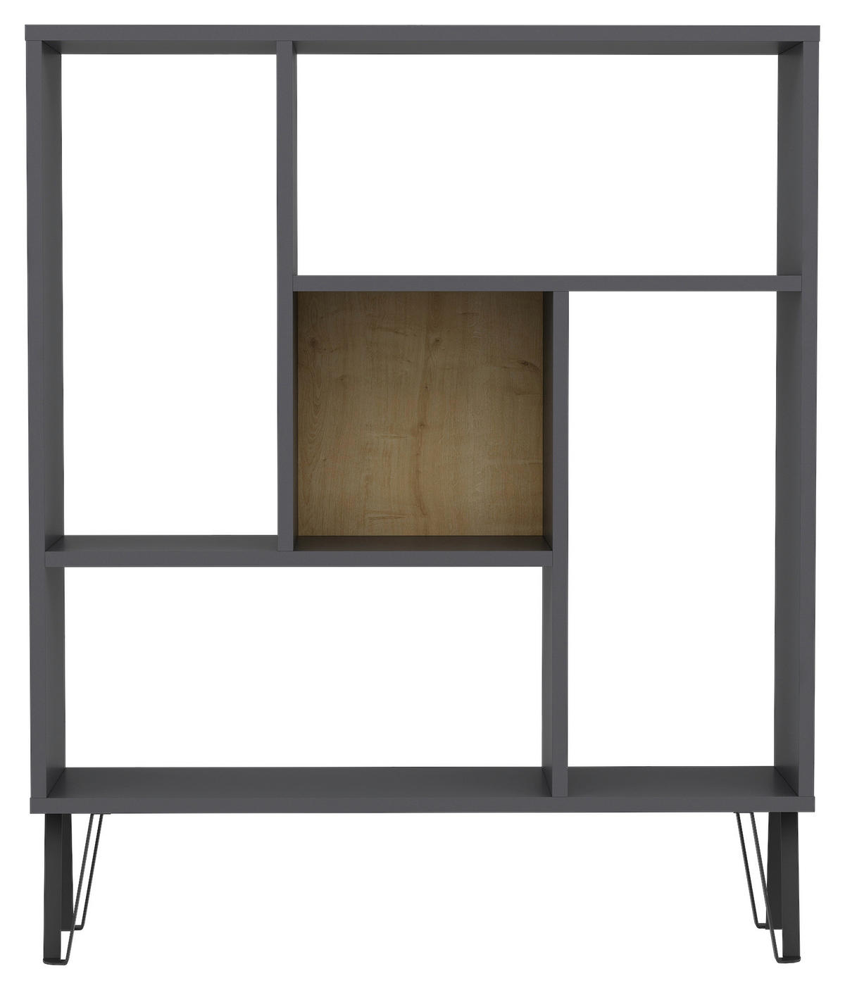 REGAL  90/107,8/25 cm Anthrazit, Eichefarben  - Eichefarben/Anthrazit, Design, Holzwerkstoff (90/107,8/25cm) - Livetastic
