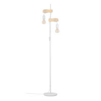 GOLVLAMPA Townshend 20,5/25/166,5 cm    - vit/brun, Natur, metall/trä (20,5/25/166,5cm) - Eglo